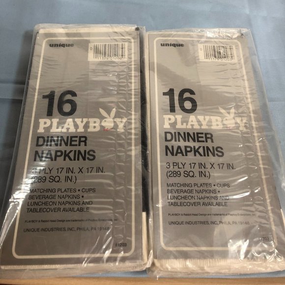 Unique Industries Set of 32 Playboy Dinner Napkins 3 Ply 17"x17" #F0 - Picture 2 of 2
